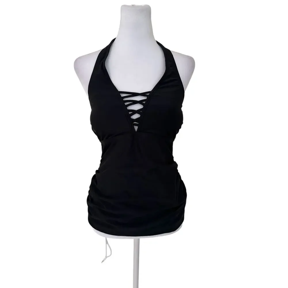 Cupshe Women's Black Halter Tankini Top Size S - NWT - Picture 6 of 7